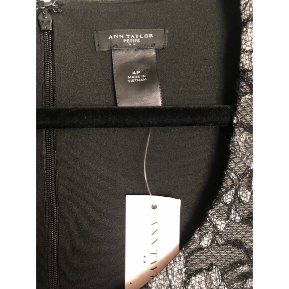 Ann Taylor Petite Women's 4P Fitted Cap Sleeve Dress Gray NEW - Picture 3 of 6